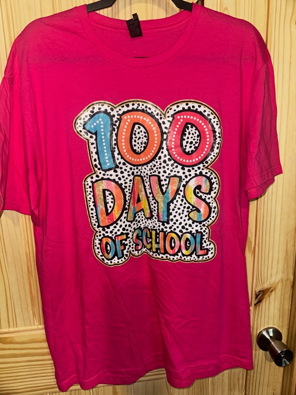 Gildan Hot Pink 100 Days of School Graphic T-Shirt